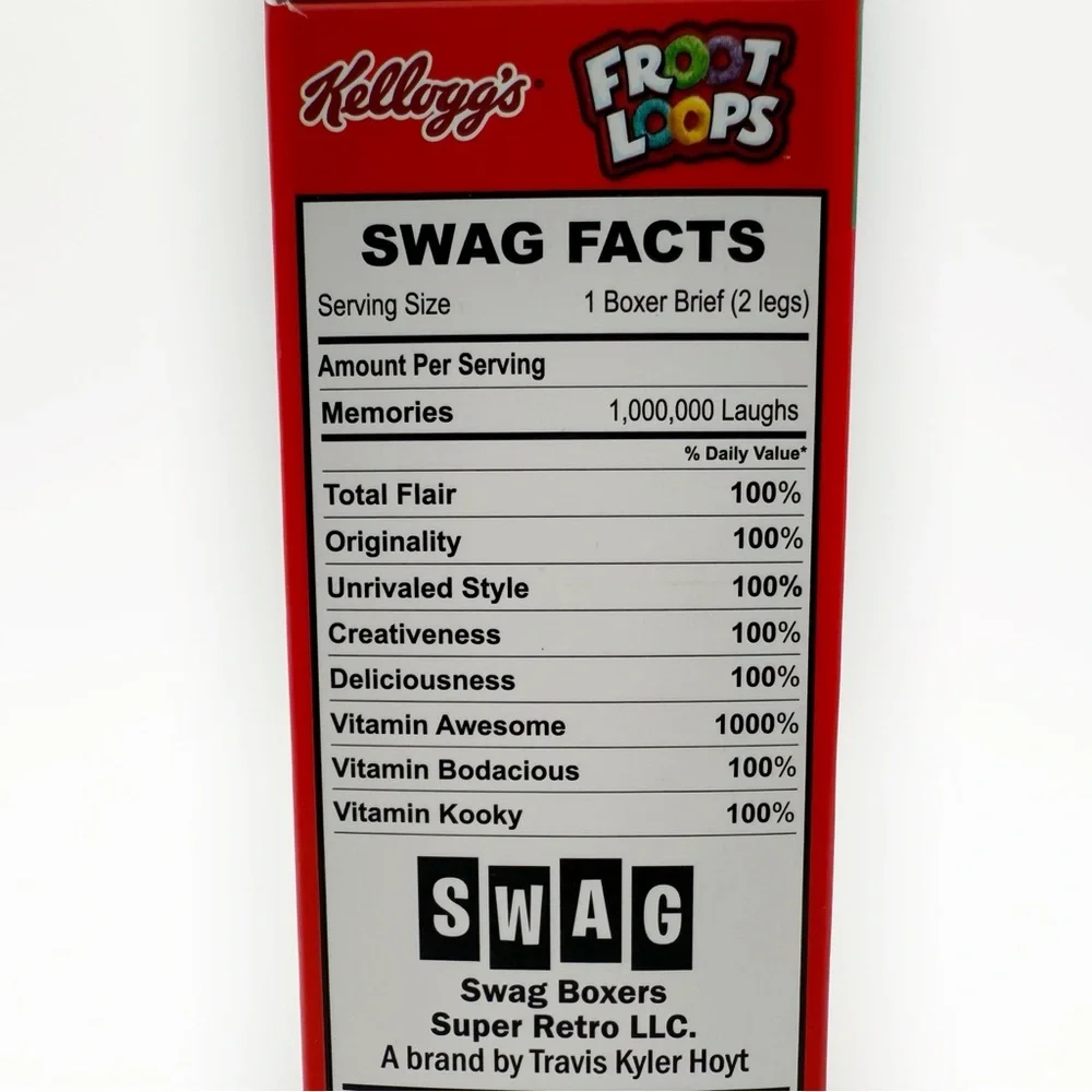 Froot Loops Cereal Swag Boxer Briefs Underwear Mens Size Large Fun Novelty Gift